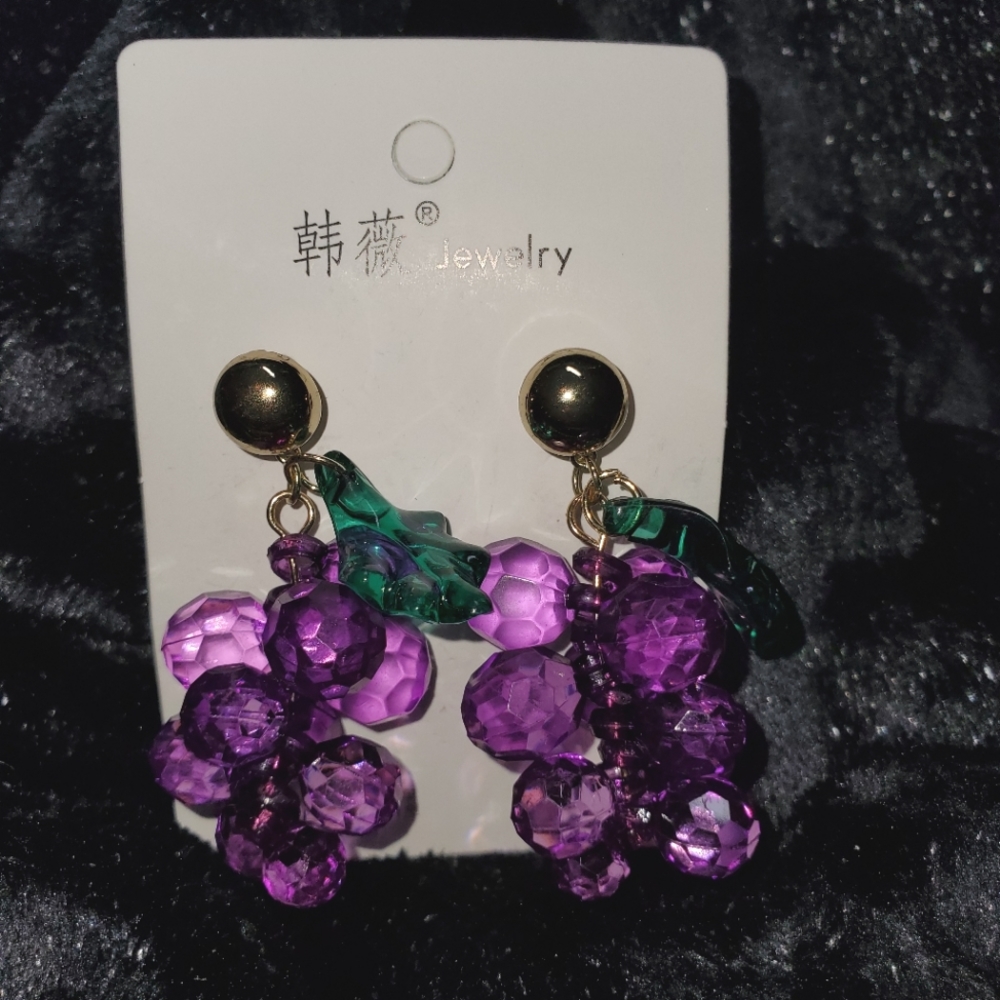 Whimsical Grape cluster earrings